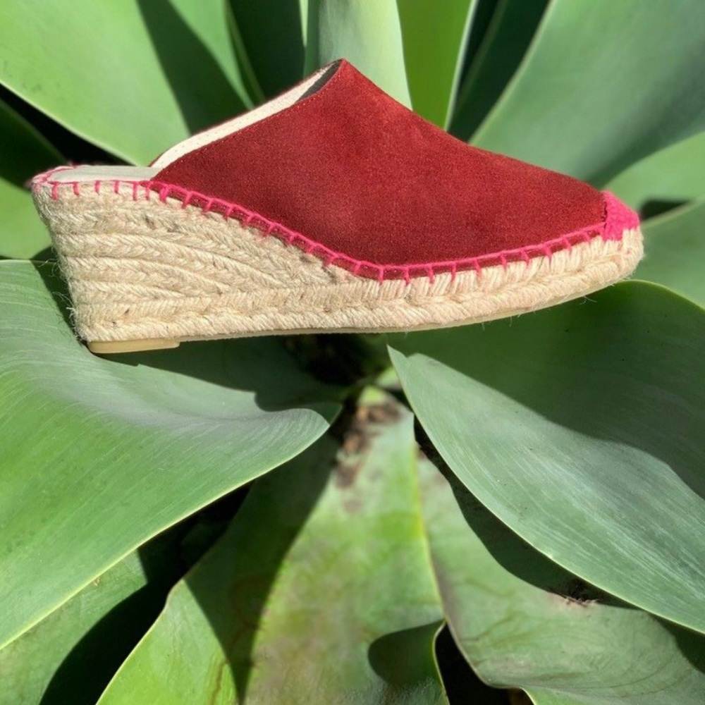 Charlotte Stone Lanna espadrille suede wedge mules